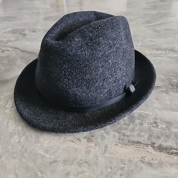 Goodfellow & Co Hat Mens Size M/L Gray Fedora 100% Wool Black Band - Picture 1 of 6